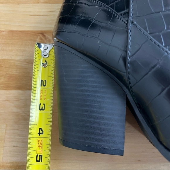 NEW Qupid Slay Black Crocodile Embossed Ankle Boots Size 9 - Picture 13 of 16